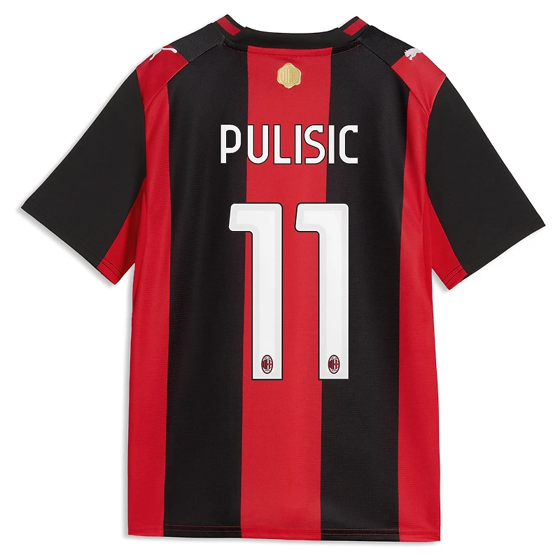 Youth Puma Christian Pulisic Black/Red AC Milan 2026/27 Home Replica Jersey