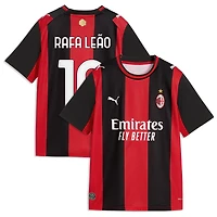Youth Puma Rafael Leão Black/Red AC Milan 2026/27 Home Replica Jersey