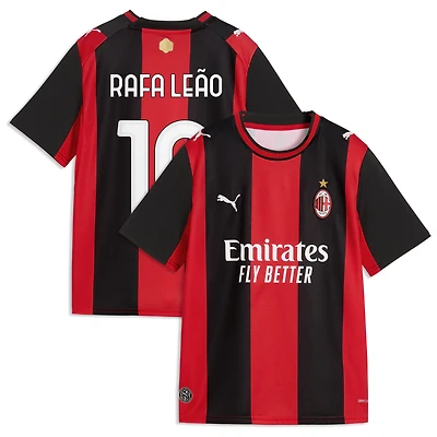Youth Puma Rafael Leão Black/Red AC Milan 2026/27 Home Replica Jersey
