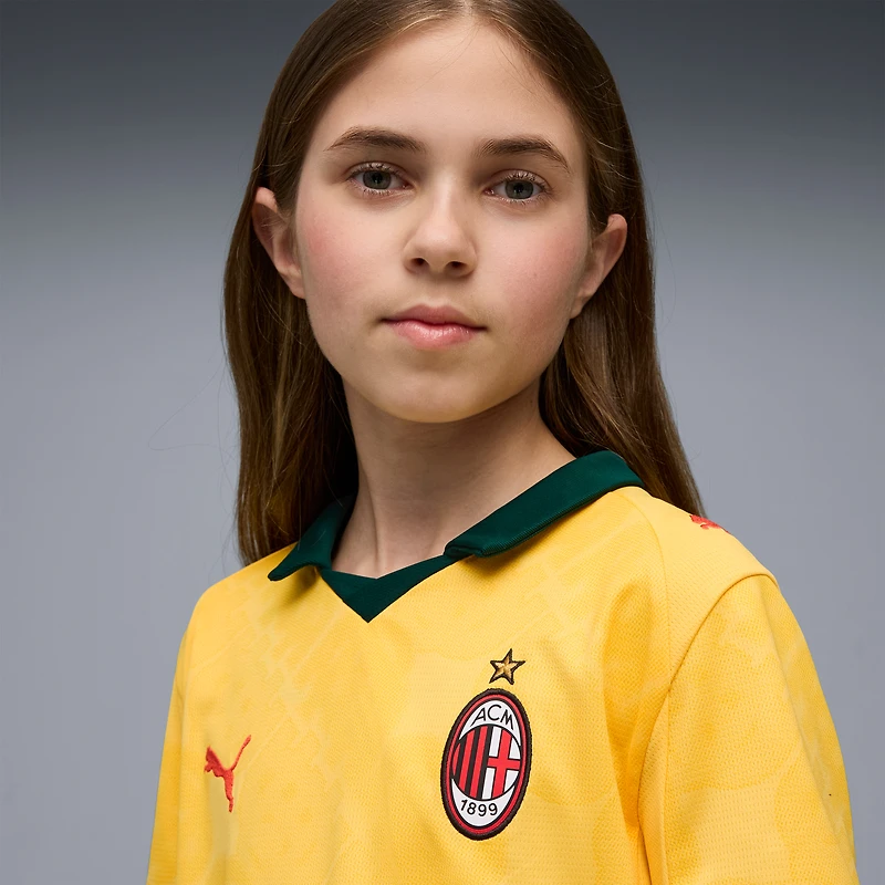 Maillot réplique jaune Puma AC Milan 2025/26 pour jeunes