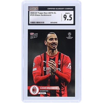 Zlatan Ibrahimovic AC Milan 2022-23 Topps maintenant UEFA Une icône retire la carte authentifiée 9.5 CGC n°125