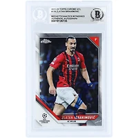Zlatan Ibrahimovic AC Milan Autographed 2021-22 Topps Chrome UEFA #116 Beckett Fanatics Witnessed Authenticated Card