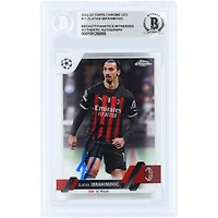 Zlatan Ibrahimovic AC Milan Autographed 2022-23 Topps Chrome UEFA #11 Beckett Fanatics Witnessed Authenticated Card
