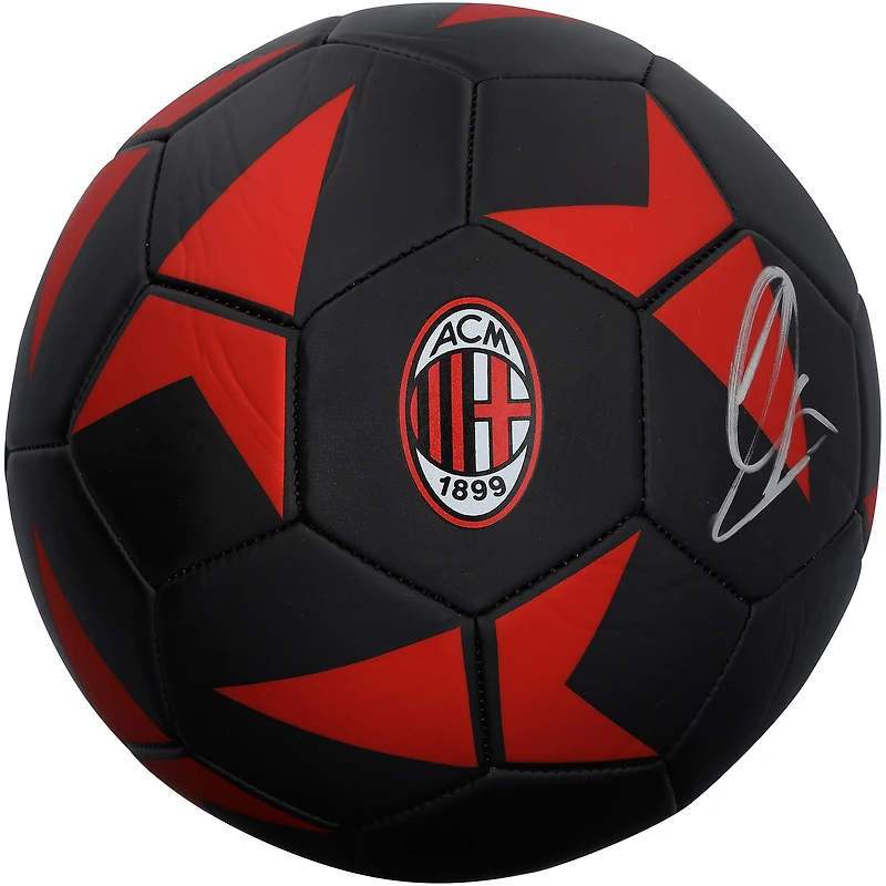 Zlatan Ibrahimovic AC Milan Autographed Black Soccer Ball