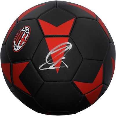 Ballon de football noir autographié par Zlatan Ibrahimovic (AC Milan)