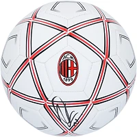 Zlatan Ibrahimovic AC Milan Autographed White Logo Soccer Ball