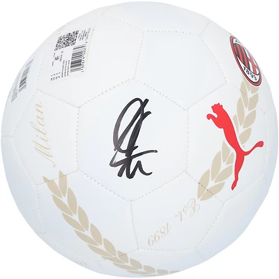 Zlatan Ibrahimovic AC Milan Autographed White Puma Size 5 Soccer Ball
