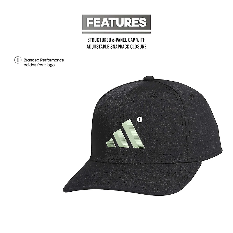 Men's adidas  Black 3-Bar AEROREADY Adjustable Hat