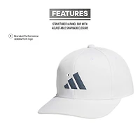 Casquette ajustable adidas blanche à 3 barres AEROREADY pour homme
