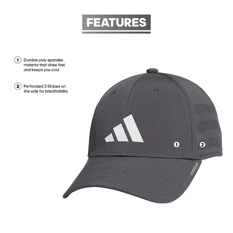 Casquette flexible adidas Graphite Game Day 4 AEROREADY pour hommes
