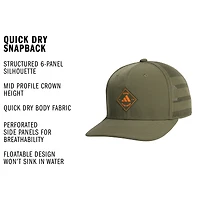 Casquette snapback adidas Quick Dry pour homme, couleur olive