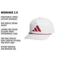 Men's  White adidas Midrange 2.0 Snapback Hat