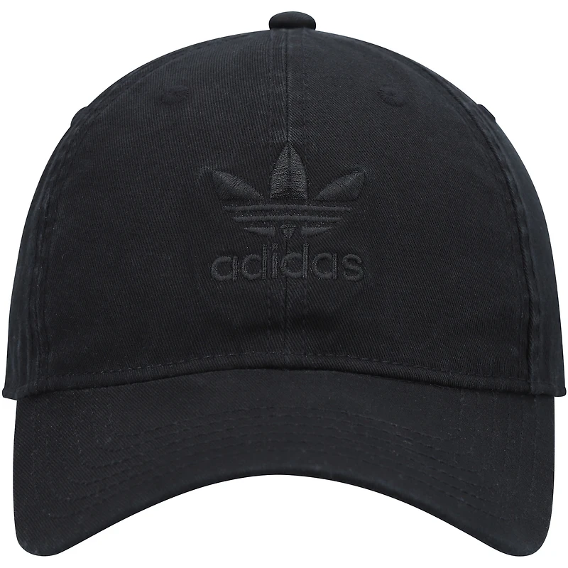 Casquette ajustable délavée pré-courbé adidas Originals pour hommes, noir