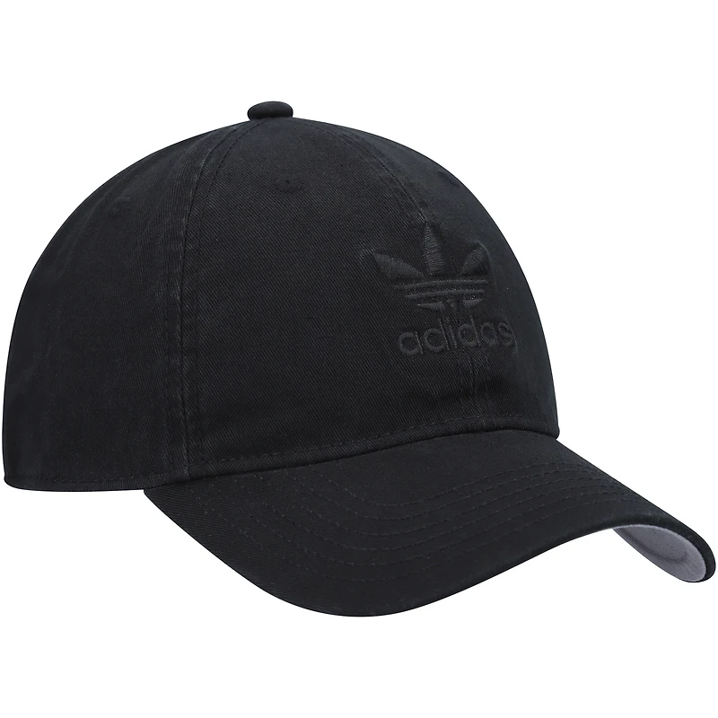 Casquette ajustable délavée pré-courbé adidas Originals pour hommes, noir