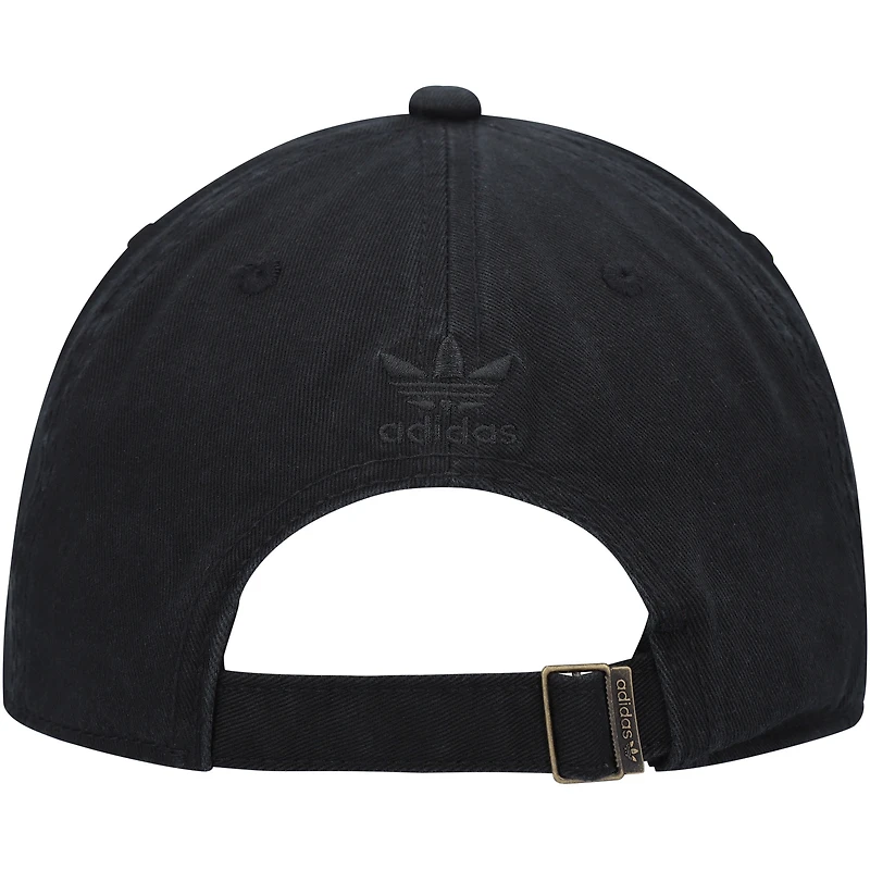 Casquette ajustable délavée pré-courbé adidas Originals pour hommes, noir