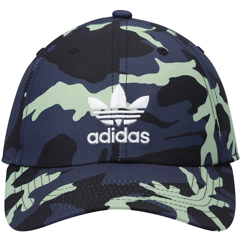 Men's adidas Originals Black Relaxed Camo Trefoil Adjustable Hat