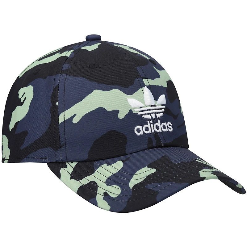 Men's adidas Originals Black Relaxed Camo Trefoil Adjustable Hat