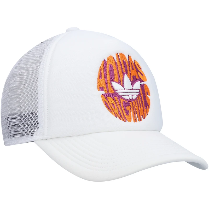Casquette Snapback Spiral Trucker adidas Originals blanche pour hommes