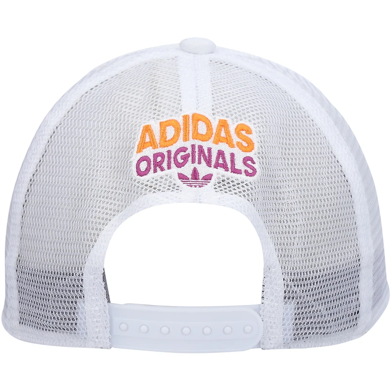 Casquette Snapback Spiral Trucker adidas Originals blanche pour hommes