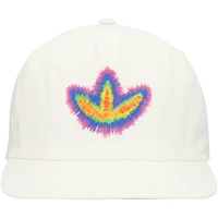 Unisex adidas Originals White Tie-Dye Trefoil Relaxed Adjustable Hat
