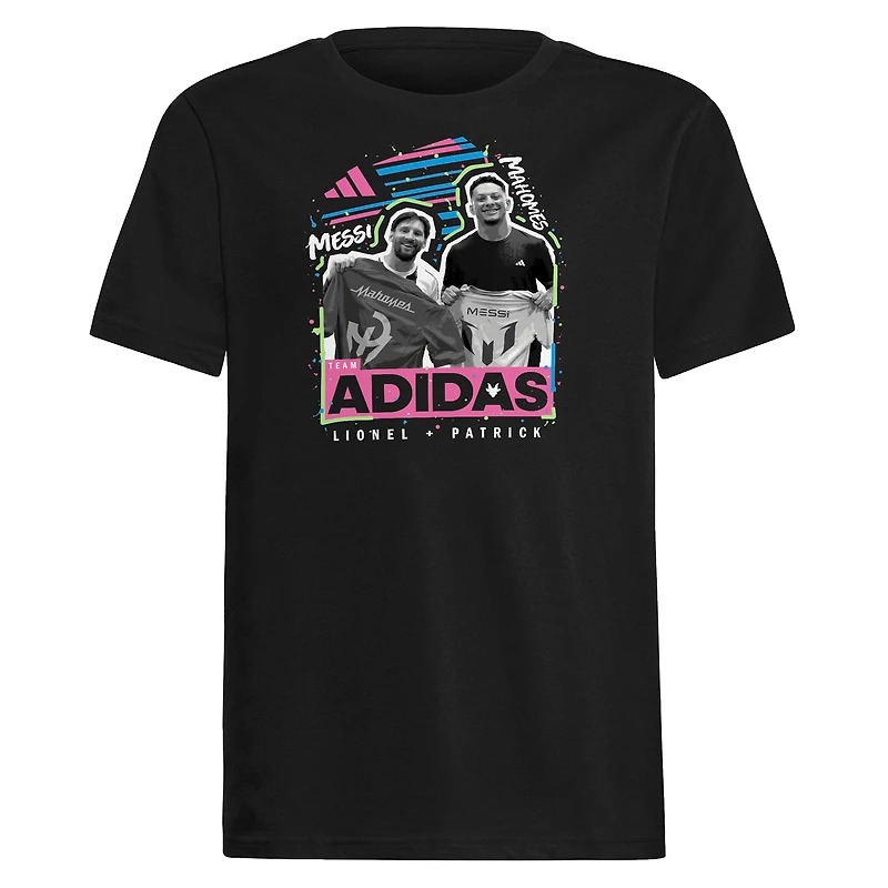T-shirt adidas noir Lionel Messi x Patrick Mahomes pour jeunes