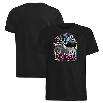 T-shirt adidas noir Lionel Messi x Patrick Mahomes pour jeunes