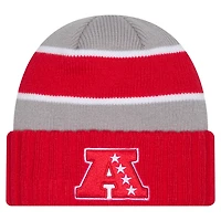 Bonnet tricoté à revers rouge AFC 2025 NFL Pro Bowl de New Era pour homme