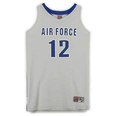 Maillot Nike #12 gris alternatif des Falcons de l'Air Force émis par l'équipe du programme de basket-ball - Taille L