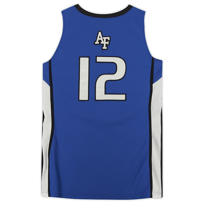 Maillot officiel Nike des Air Force Falcons, numéro 12, bleu royal et noir, taille L.
