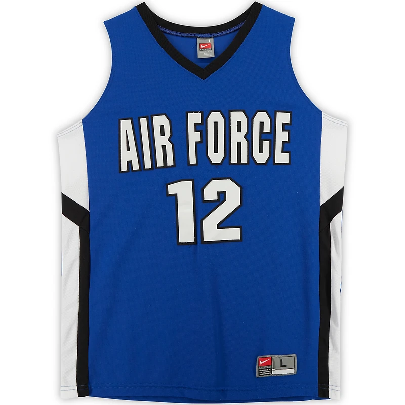 Maillot Nike Air Force Falcons #12 Royal White & Black du programme de basket-ball - Taille L