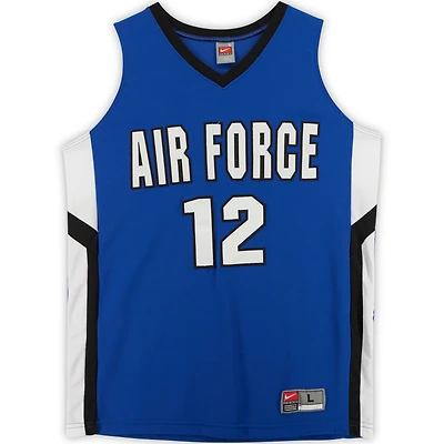 Maillot Nike Air Force Falcons #12 Royal White & Black du programme de basket-ball - Taille L