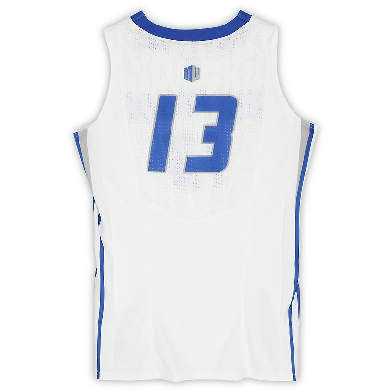 Maillot Nike Air Force Falcons Team-Issued #13 blanc et bleu royal du programme de basket-ball - Taille L
