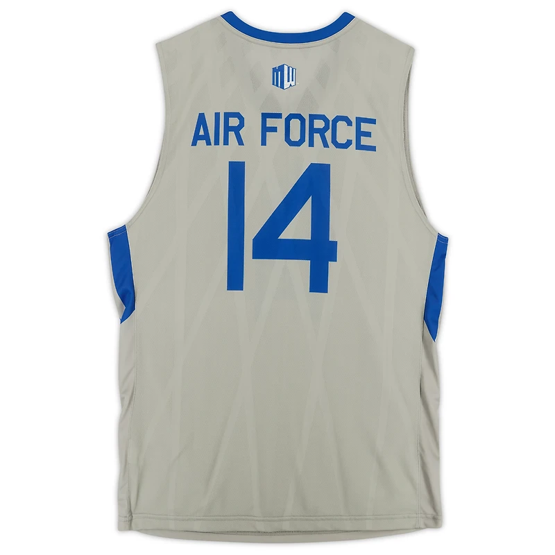 Maillot Nike #14 gris alternatif des Falcons de l'Air Force émis par l'équipe du programme de basket-ball