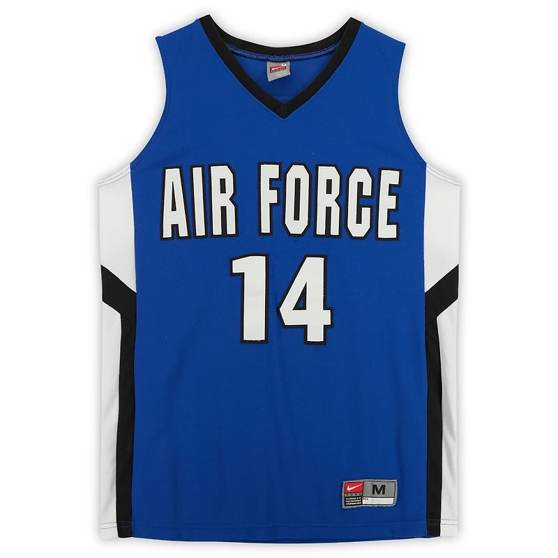Maillot Nike Air Force Falcons #14 Royal White & Black du programme de basket-ball - Taille M