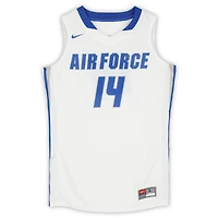 Maillot Nike Air Force Falcons Team-Issued #14 blanc et bleu royal du programme de basket-ball - Taille L