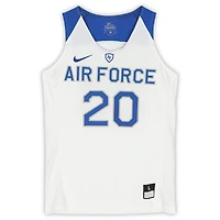 Maillot Nike #20 blanc, bleu royal et gris des Air Force Falcons du programme de basket-ball - Taille M
