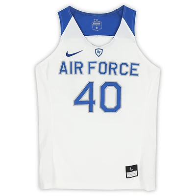 Maillot Nike #40 blanc, bleu royal et gris des Air Force Falcons du programme de basket-ball - Taille L