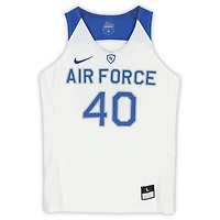 Maillot Nike #40 blanc, bleu royal et gris des Air Force Falcons du programme de basket-ball - Taille L