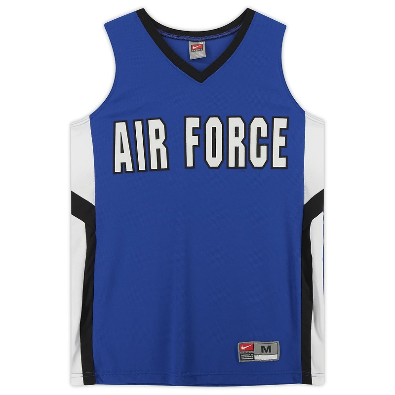 Maillot officiel Nike des Air Force Falcons, bleu roi, blanc et noir, issu du programme de basketball - Taille M