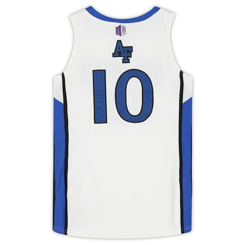 Air Force Falcons Team-Issued #10 White Blue and Black Jersey from the Basketball Program - Size M