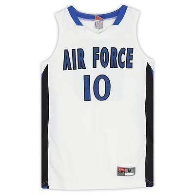 Maillot blanc, bleu et noir numéro des Air Force Falcons émis par l'équipe du programme de basket-ball