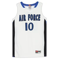 Maillot blanc, bleu et noir numéro des Air Force Falcons émis par l'équipe du programme de basket-ball