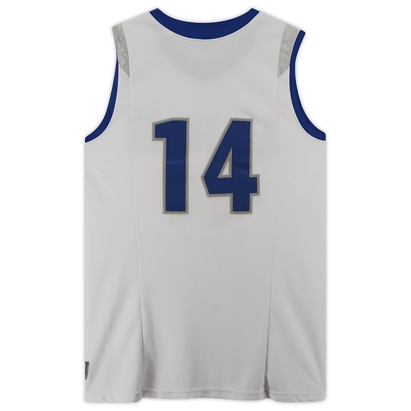 Maillot blanc n°14 avec col bleu émis par l'équipe des Air Force Falcons du programme de basket-ball