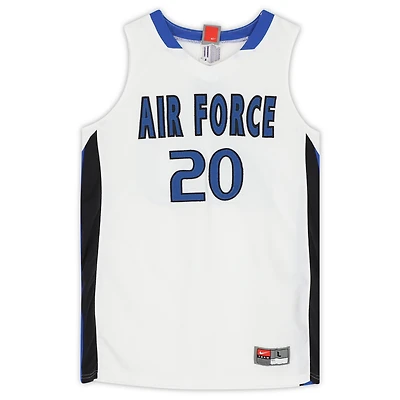 Maillot blanc, bleu et noir numéro 20 des Air Force Falcons du programme de basket-ball - Taille L