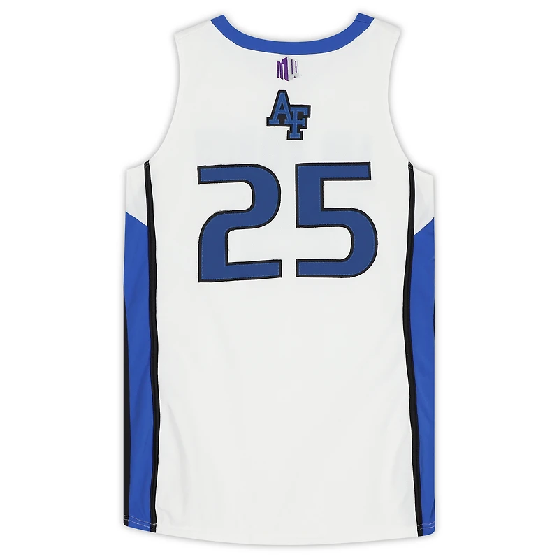 Air Force Falcons Team-Issued #25 White Blue and Black Jersey from the Basketball Program - Size L