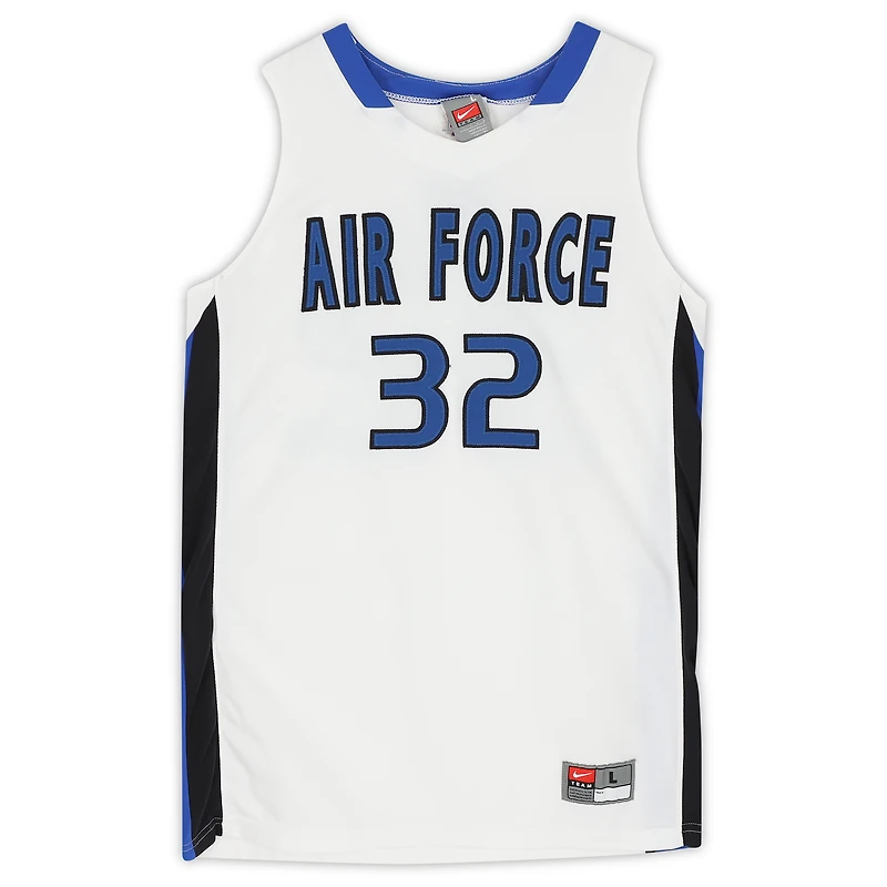 Maillot blanc, bleu et noir numéro 32 des Air Force Falcons émis par l'équipe du programme de basket-ball - Taille L