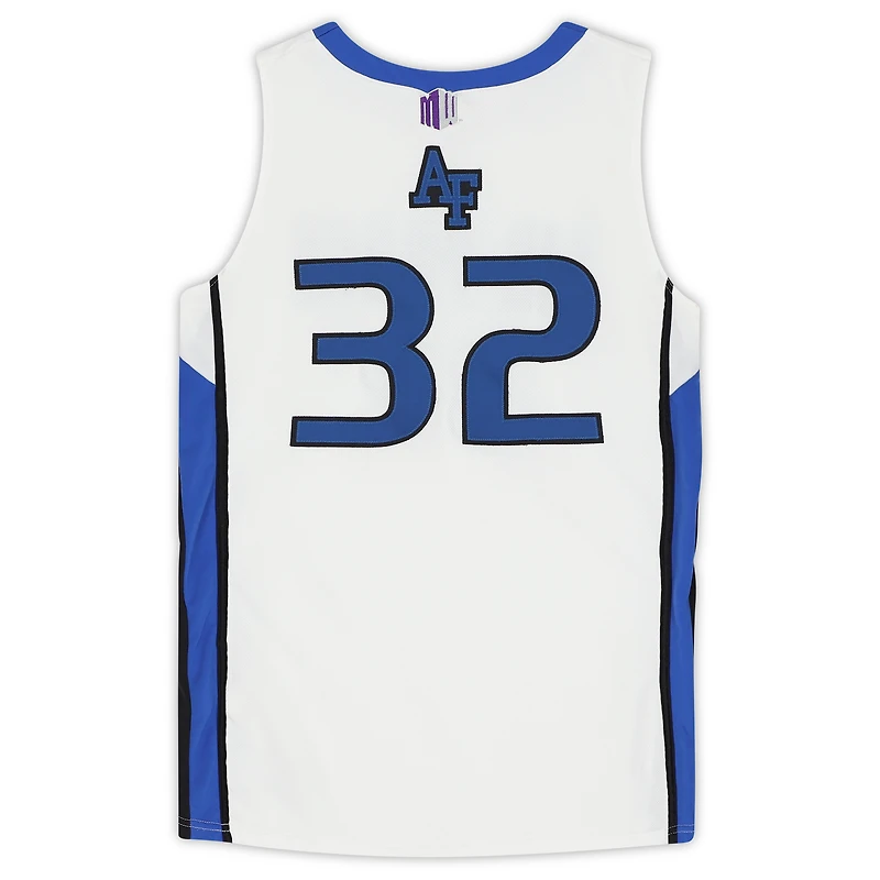 Maillot blanc, bleu et noir numéro 32 des Air Force Falcons émis par l'équipe du programme de basket-ball - Taille L