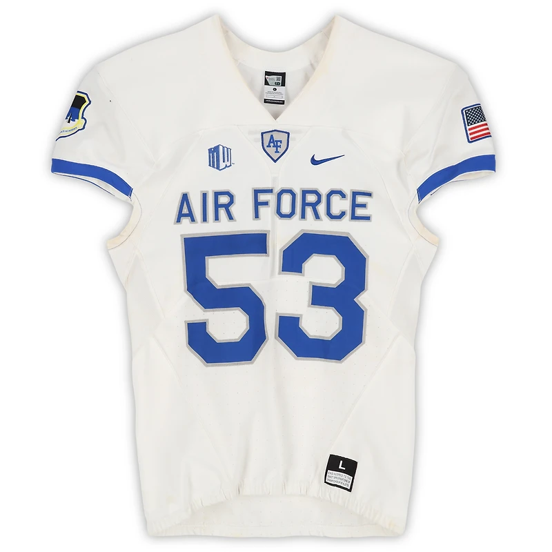 Air Force Falcons Team-Issued #53 White Nike Jersey from the Football Program - Size L