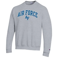 Men's Champion  Heather Gray Air Force Falcons Arch Over Logo Pullover Sweatshirt