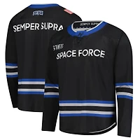 Maillot réplique de hockey Space Force des Falcons l'Air pour homme, noir